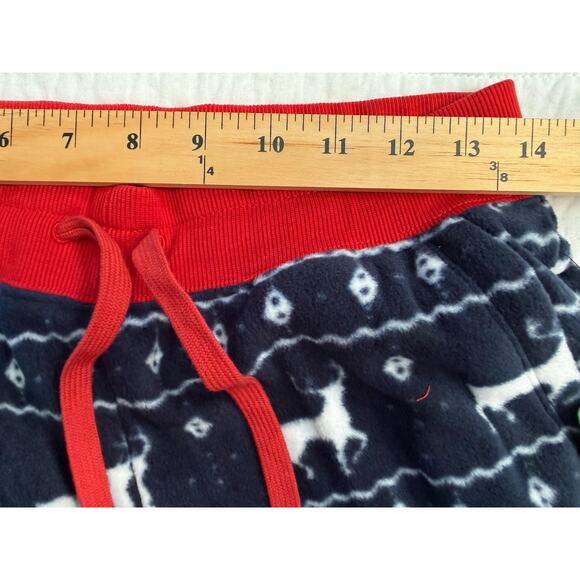 Tipsy Elves Pants Women's Sz M Blue Reindeer Fleece Jogger Sweatpants Fair Isle - Picture 5 of 7